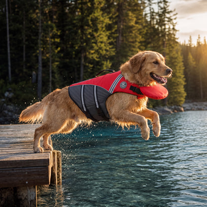 floaty - dog life jacket with chinlift™ head rest
