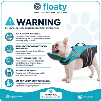 floaty - dog life jacket with chinlift™ head rest