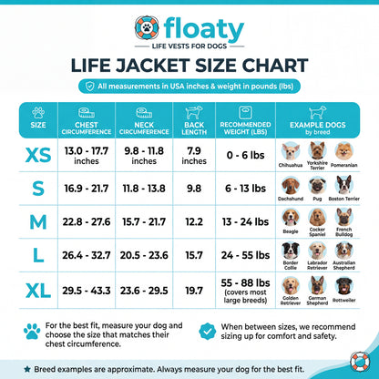 floaty - dog life jacket with chinlift™ head rest