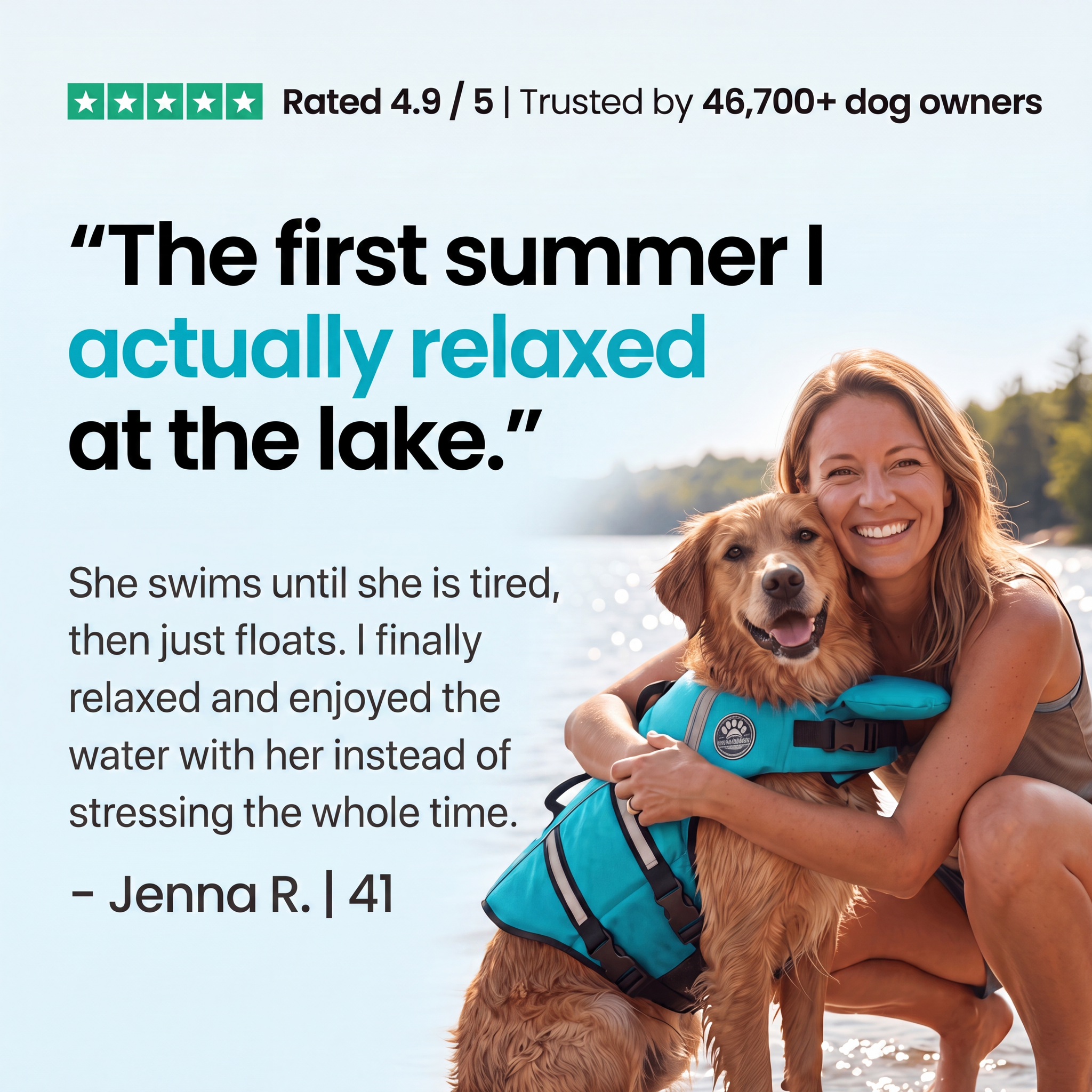 floaty - dog life jacket with chinlift™ head rest