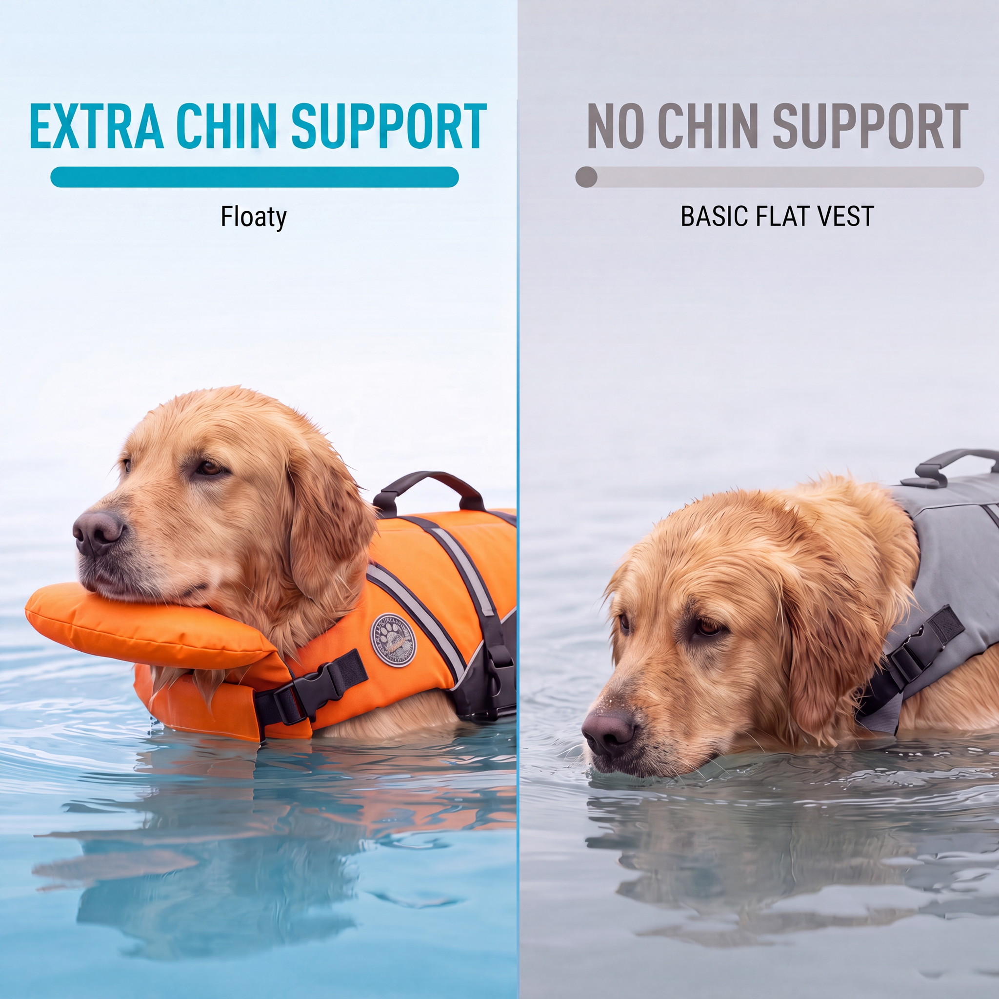 floaty - dog life jacket with chinlift™ head rest
